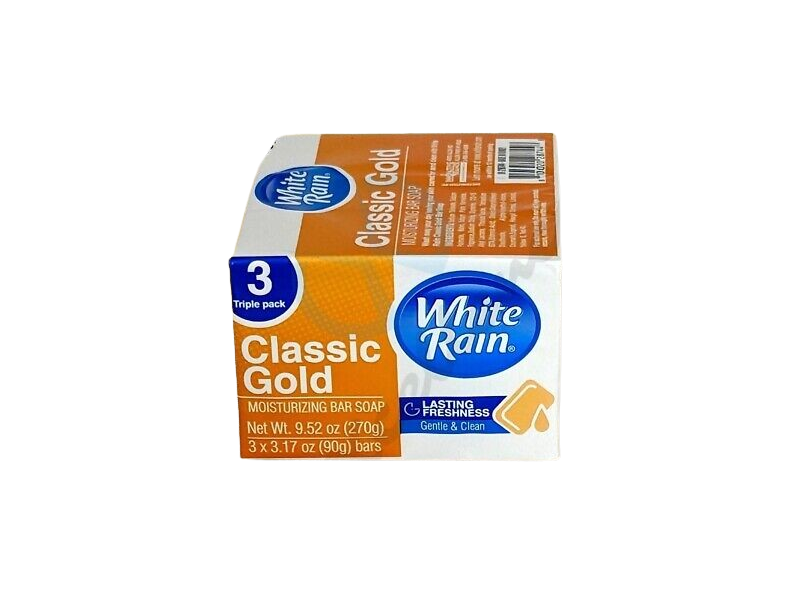 White Rain Classic Gold Moiturizing Bar Soap, 3.17 oz/90 g, Pack Of 3
