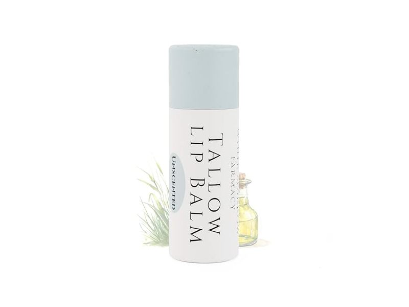 White Sparrow Farmacy Organic Tallow Lip Balm, Unscented, 0.5 oz/14 g