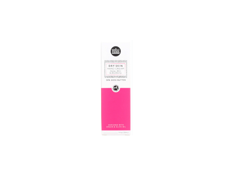 Whole Foods Market Dry Skin Hand Cream, Peony + Mint + Blackberry, 1 fl oz/30 mL