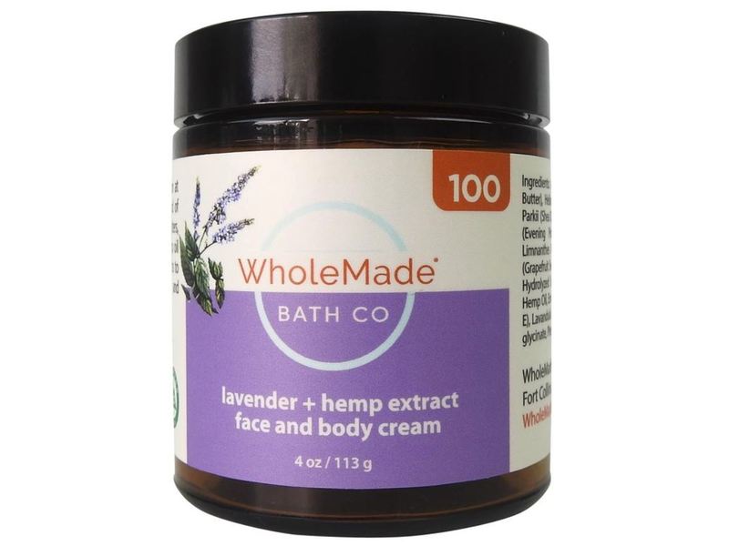 Whole Made Bath Co Face & Body Cream, Lavender + Hemp, 4 oz