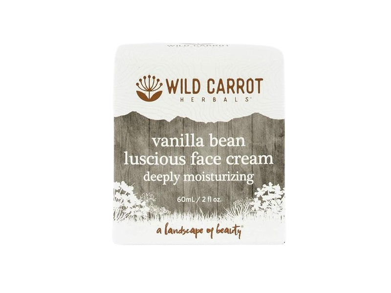 Wild Carrot Herbals Deeply Moisturizing Luscious Face Cream, Vanilla Bean, 2 fl oz/60 mL