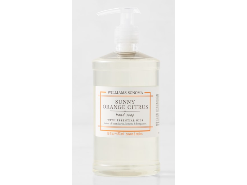 Williams Sonoma Sunny Hand Soap, Orange Citrus, Essential Oils, 16 fl oz/473 mL