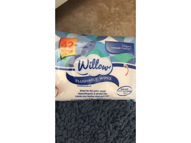 Willow Flushable Wipes, 42 ct