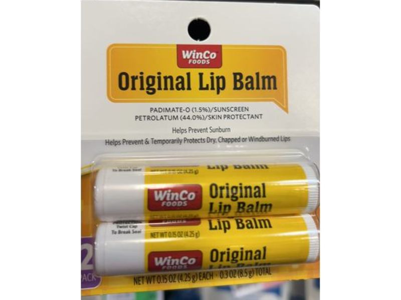 Winco Foods Lip Balm, Original, 0.15 oz/4.25 g, Pack Of 2