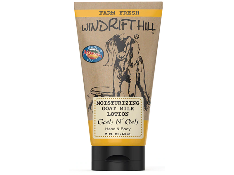 Windrift Hill Moisturizing Goat Milk Lotion, Goats N' Oats, 2 fl oz/60 mL