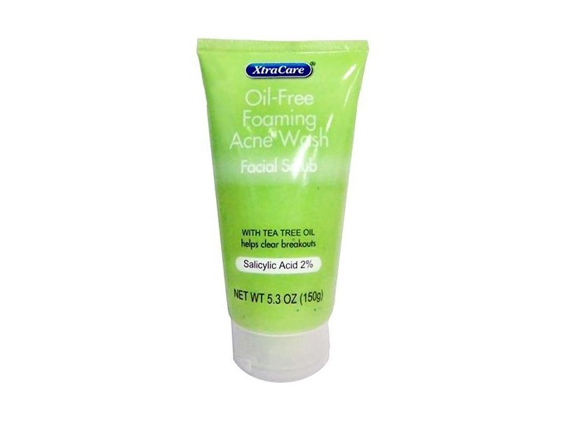 XtraCare Oil-Free Foaming Acne Wash Facial Scrub, Salicylic Acid 2%, 5.3 oz/150 g, Pack of 2