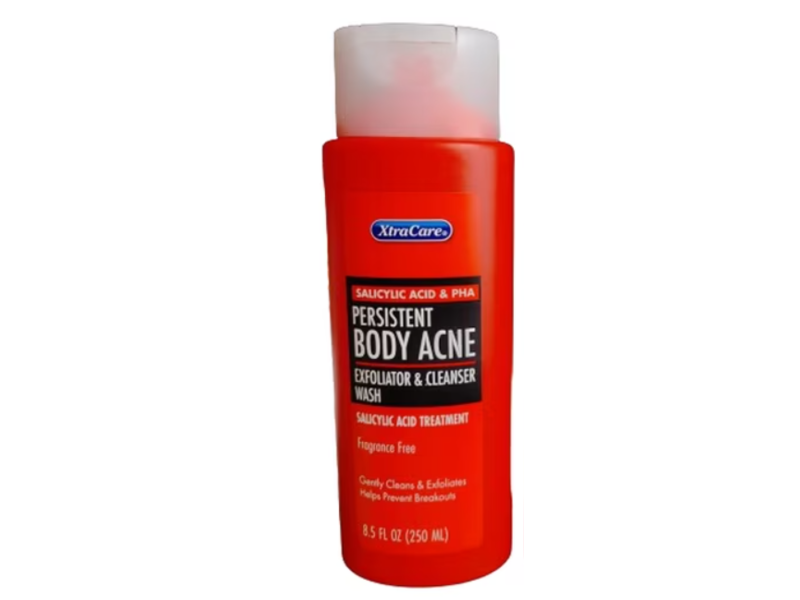 XtraCare Persistent Body Acne Exfoliator & Cleanser Wash, Salicylic Acid & Pha, 8.5 fl oz/250 mL