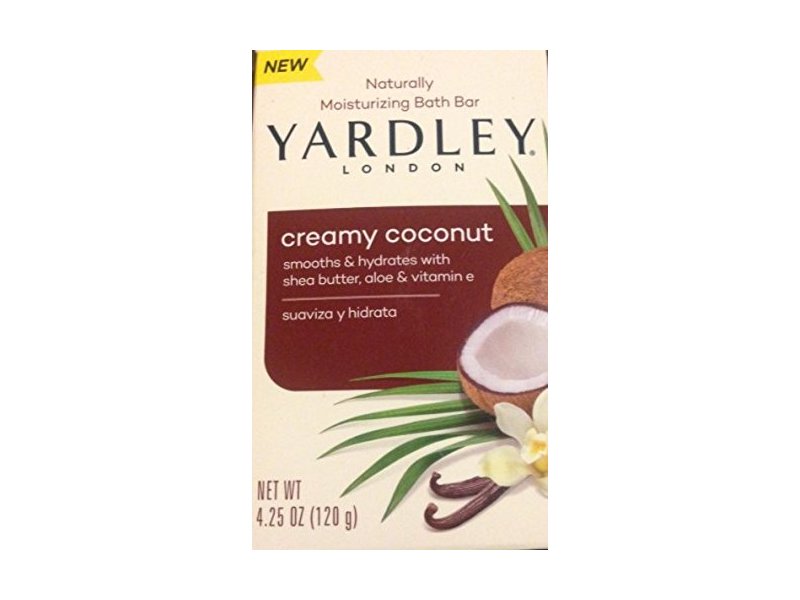 Yardley of London Naturally Moisturizing Bath Bar, Creamy Coconut, 4.25 oz
