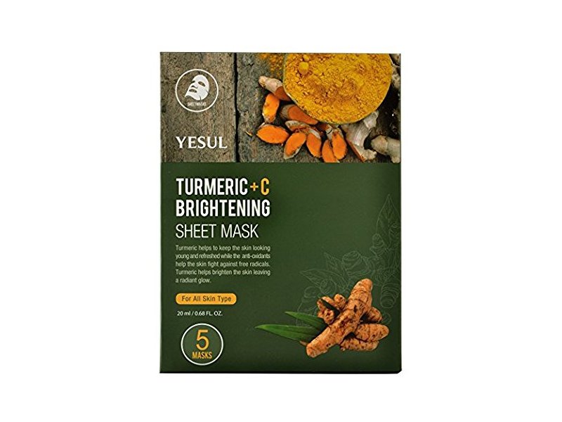 YESUL TURMERIC + C BRIGHTENING SHEET MASK. FOR ALL SKIN TYPE. 5 MASKS