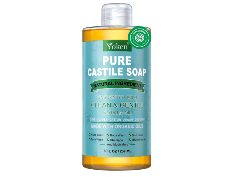 Yoken Mild Clean & Gentle Pure Castile Soap, Organic Oils, 8 fl oz/237 mL