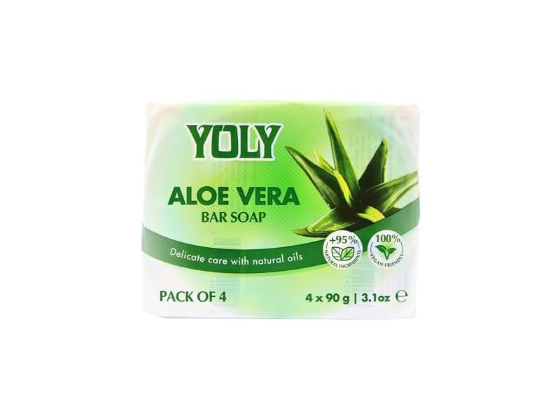 Yoly Bar Soap, Aloe Vera, 3.1 oz/90 g, Pack Of 4