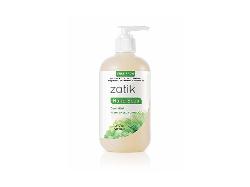 Zatik Naturals Moisturizing Hand Soap, Cool Mint, - 12 fl oz/355 mL
