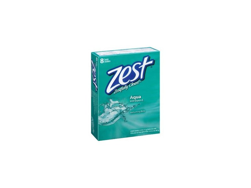 Zest Refreshing Bar Soap, Aqua, 8 ct